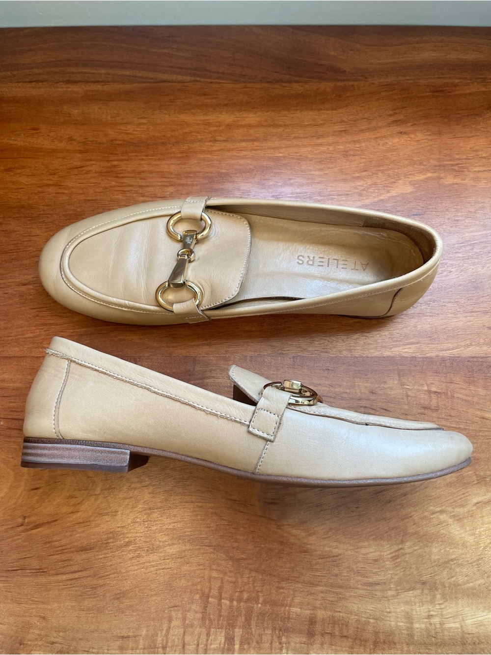Ateliers Cream Leather Horsebit Loafers - Picture 3 of 6